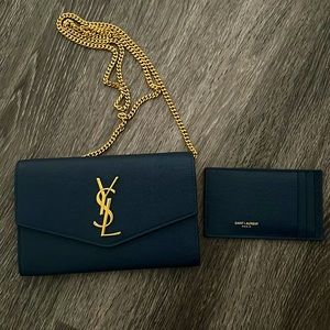 2022 YSL Uptown logo cross body bag